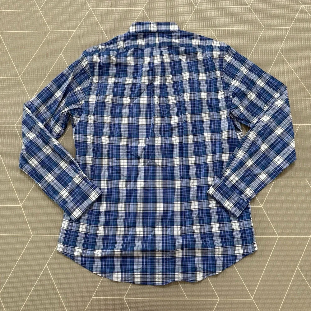 NEW Polo Ralph Lauren‎ Classic Fit Performance Button Down Size Large Blue Plaid
